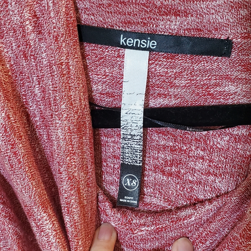 EUC! Kensie Red Woven Knit Cowl Neck Pullover Sweater for Layering Size XS - Picture 9 of 9